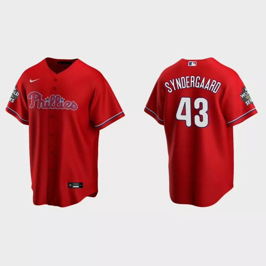 Philadelphia Phillies Noah Syndergaard 2022 World Series Red Replica Jersey
