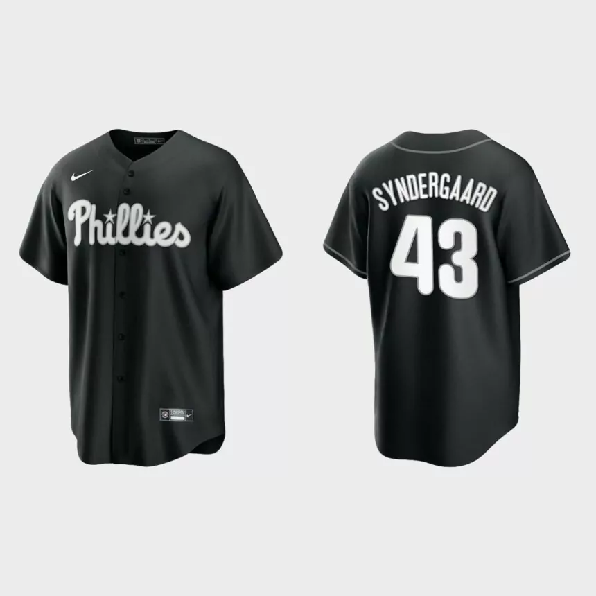 Philadelphia Phillies Noah Syndergaard Replica Official Jersey – Black White
