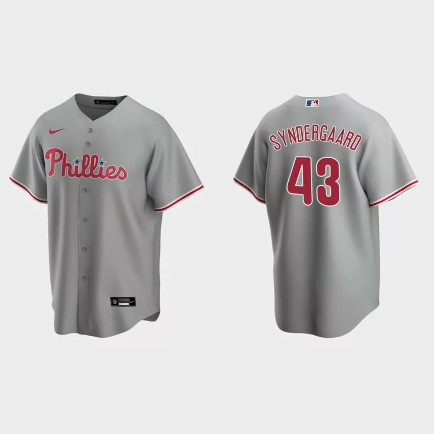 Philadelphia Phillies Noah Syndergaard Replica Road Jersey – Gray