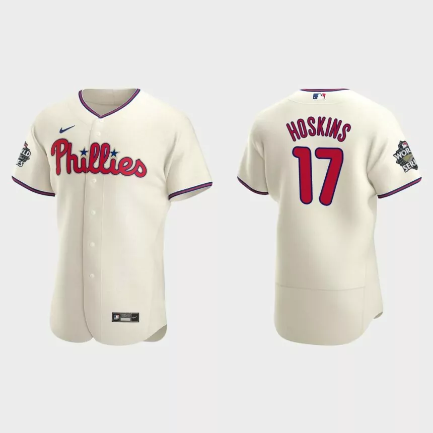 Philadelphia Phillies Rhys Hoskins 2022 World Series Cream Authentic Jersey