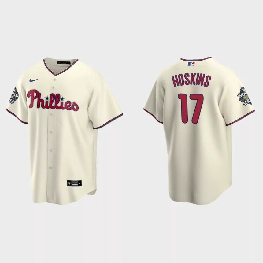 Philadelphia Phillies Rhys Hoskins 2022 World Series Cream Replica Jersey