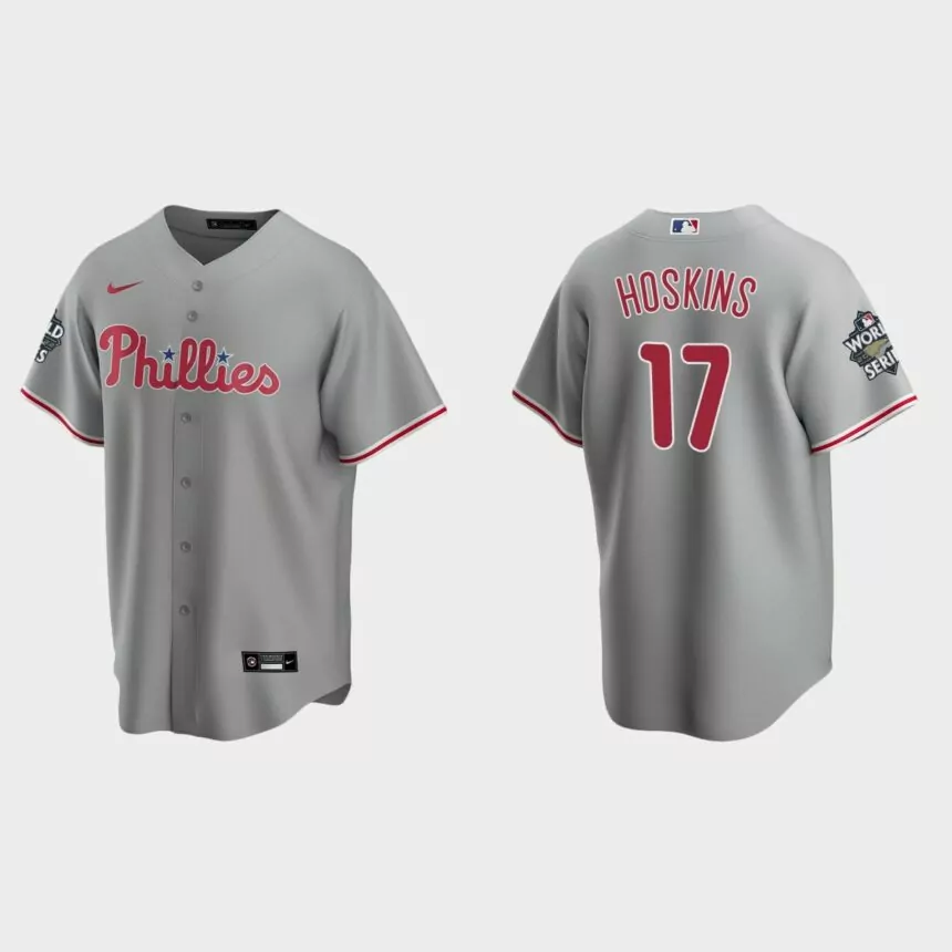 Philadelphia Phillies Rhys Hoskins 2022 World Series Gray Replica Jersey