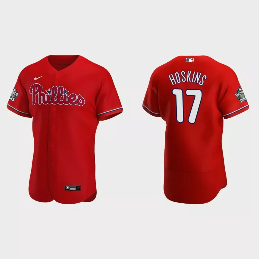 Philadelphia Phillies Rhys Hoskins 2022 World Series Red Authentic Jersey