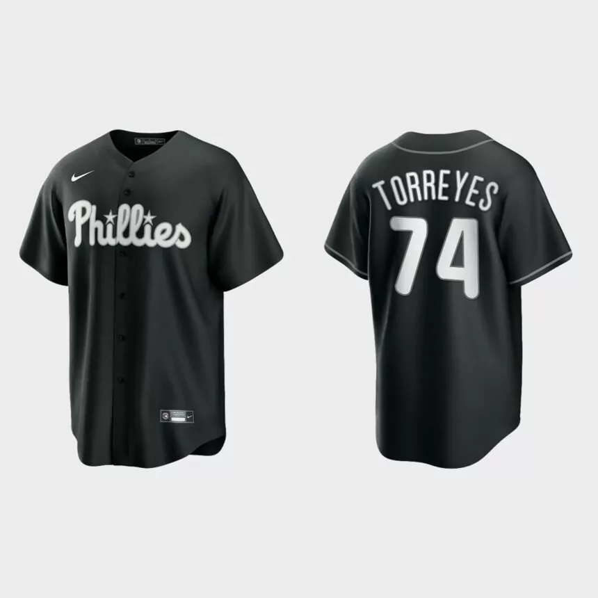 Philadelphia Phillies Ronald Torreyes 2021 All Black Fashion Replica Jersey – Black White