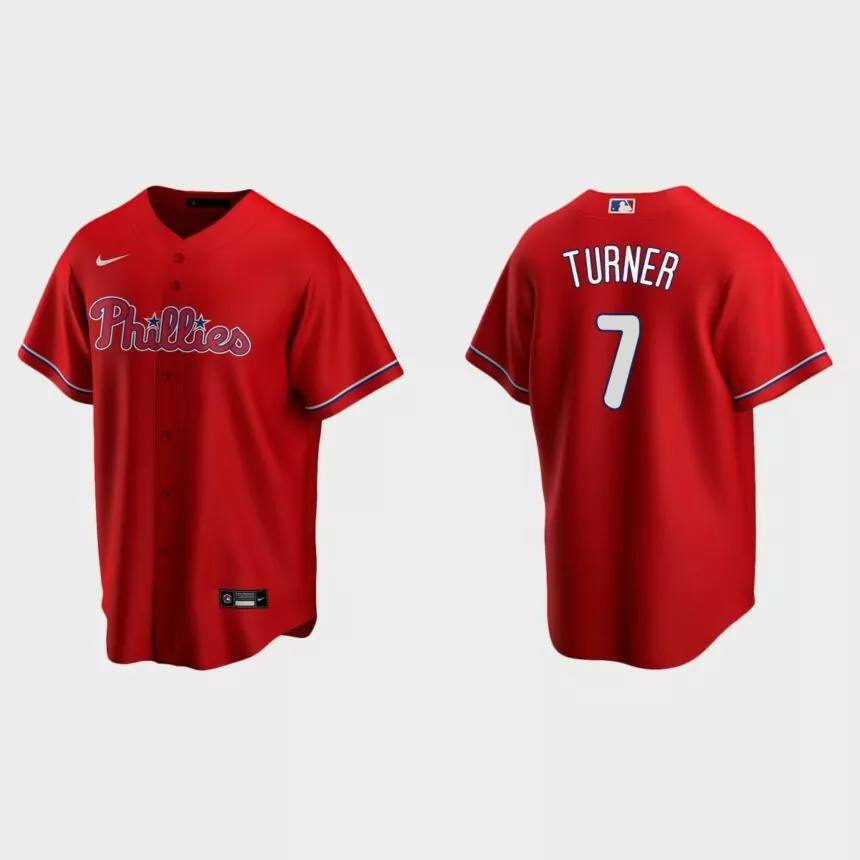 Philadelphia Phillies Trea Turner Replica Alternate Jersey – Red