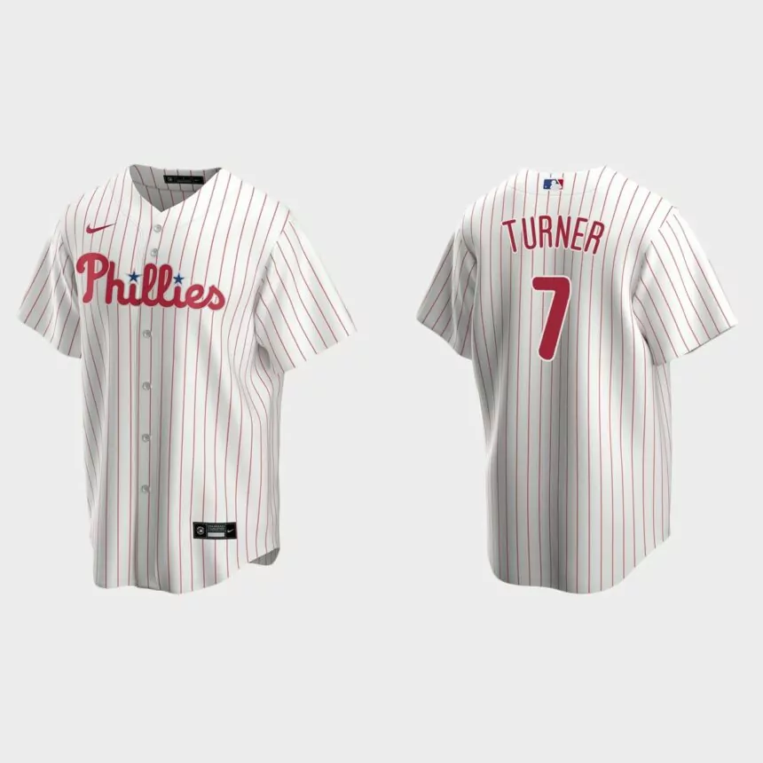 Philadelphia Phillies Trea Turner Replica Home Jersey – White