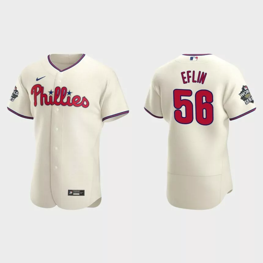 Philadelphia Phillies Zach Eflin 2022 World Series Cream Authentic Jersey