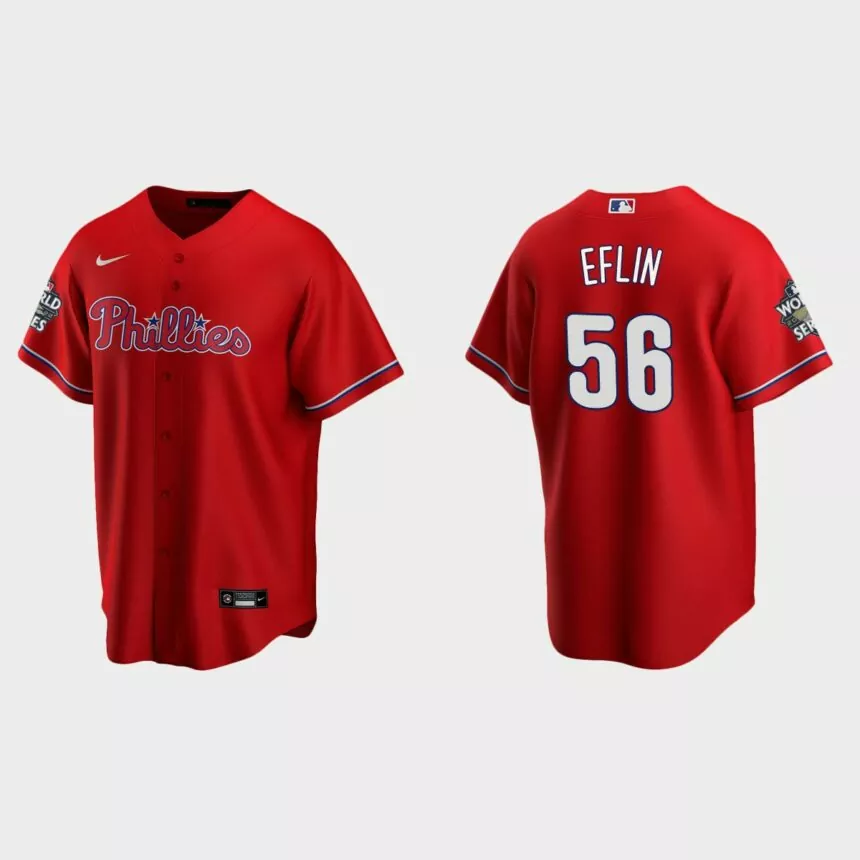 Philadelphia Phillies Zach Eflin 2022 World Series Red Replica Jersey