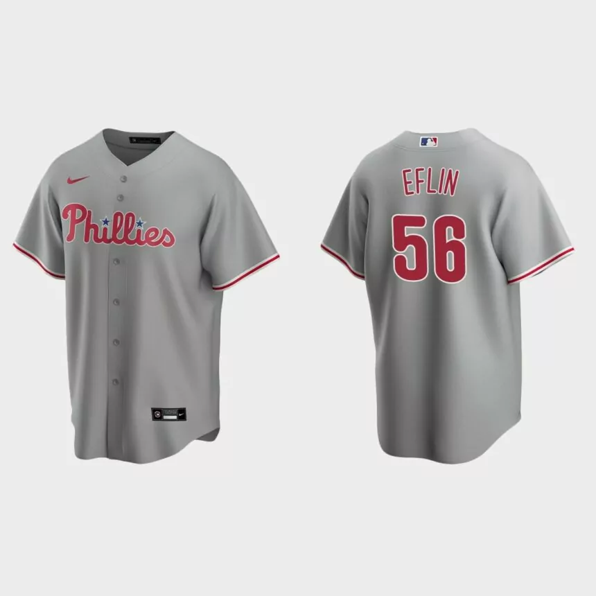Philadelphia Phillies Zach Eflin Replica Road Jersey – Gray