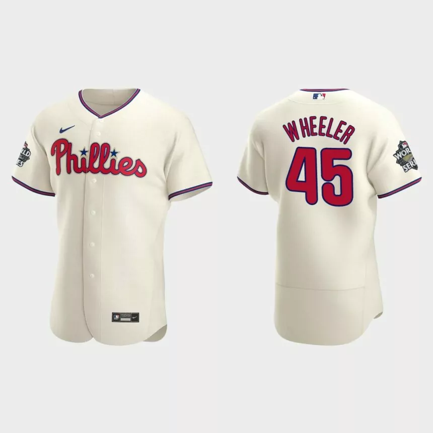 Philadelphia Phillies Zack Wheeler 2022 World Series Cream Authentic Jersey