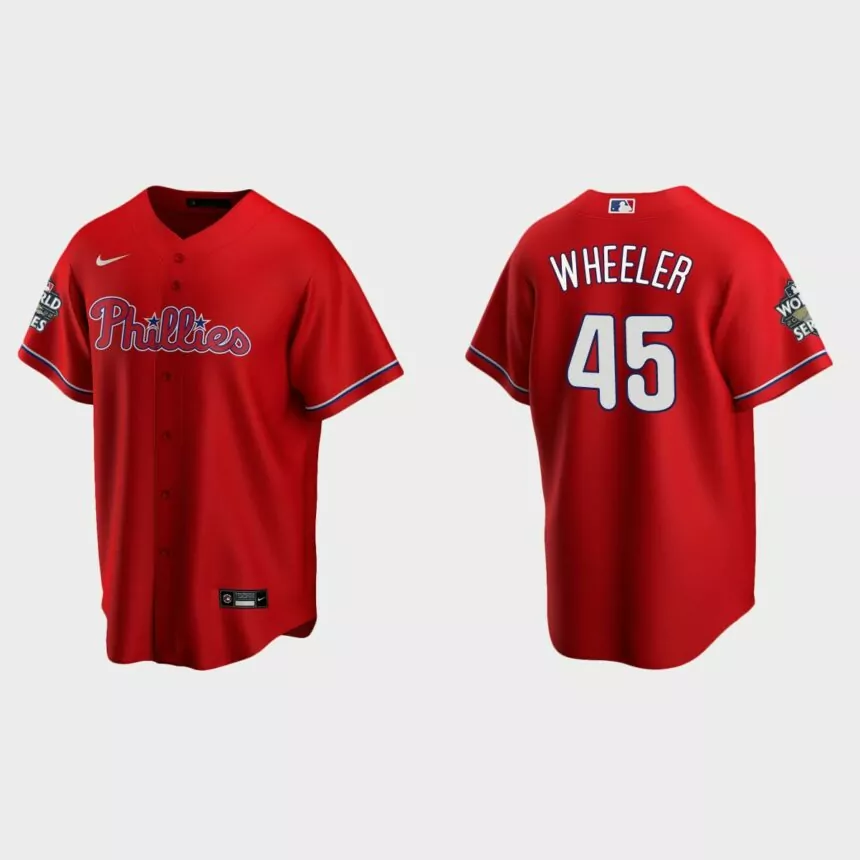 Philadelphia Phillies Zack Wheeler 2022 World Series Red Replica Jersey