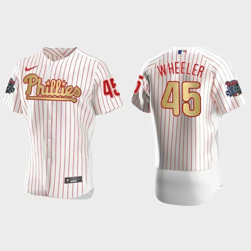 Philadelphia Phillies Zack Wheeler White Gold 2008 World Series Champions Jersey