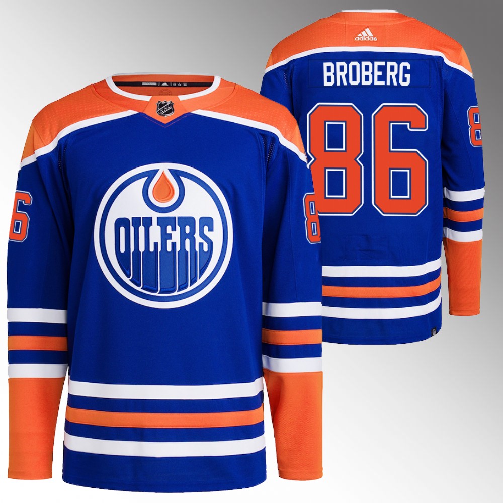 Philip Broberg Edmonton Oilers Royal Authentic Home Primegreen Jersey