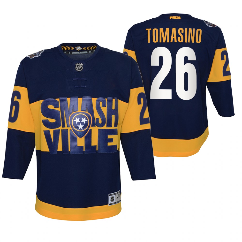 Philip Tomasino Nashville Predators Navy 2022 Stadium Series Youth Jersey Primegreen Authentic