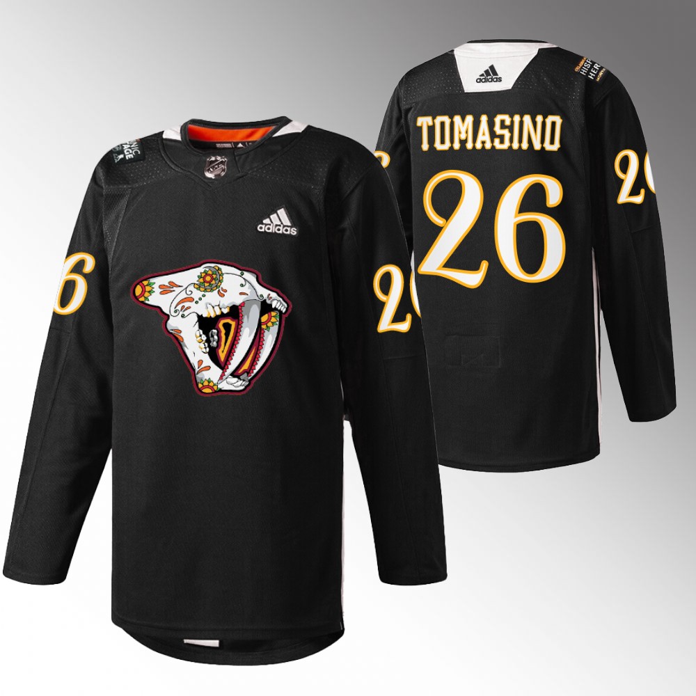 Philip Tomasino Predators Hispanic Heritage 2022 Jersey Black Warmup