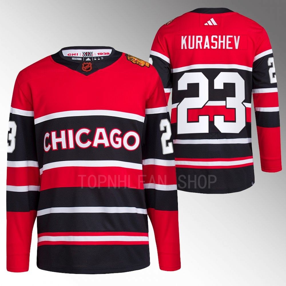 Philipp Kurashev 2022 Chicago Blackhawks Red Reverse Retro 2.0 Authentic Primegreen Jersey