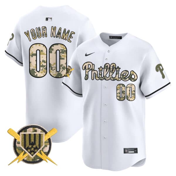 Phillies Armed Forces Day Vapor Premier Limited Custom  Jersey – All Stitched