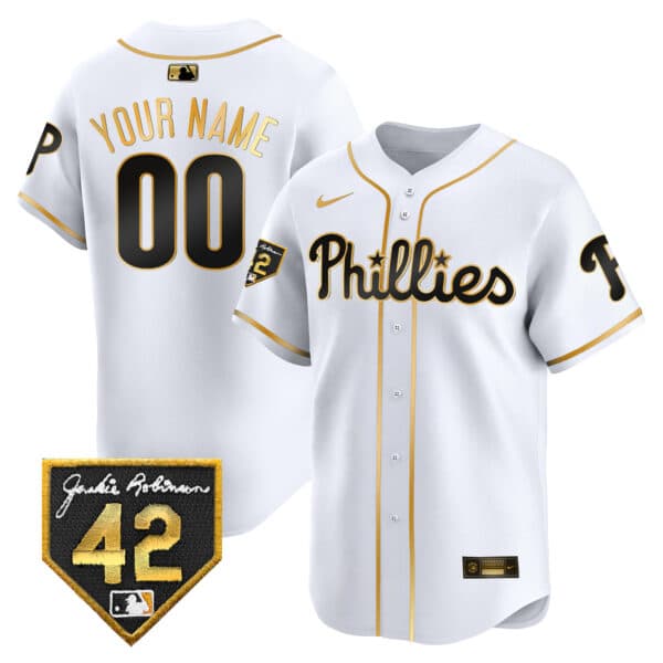 Phillies Jackie 2024 Robinson Patch Vapor Premier  Limited Custom Jersey – All Stitched