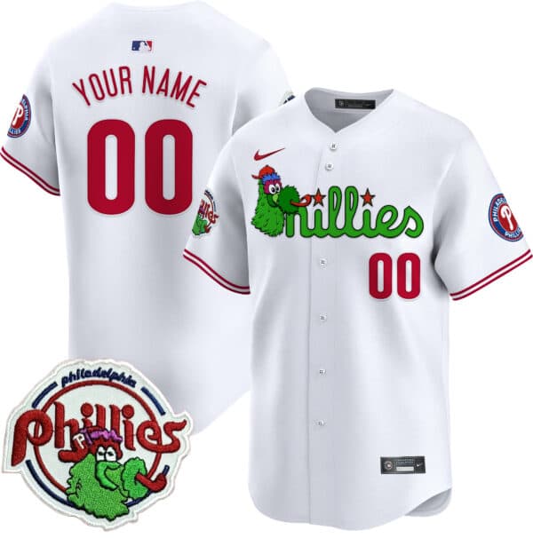 Phillies Phanatic Patch  Vapor Premier  Limited Custom Jersey V3 – All Stitched