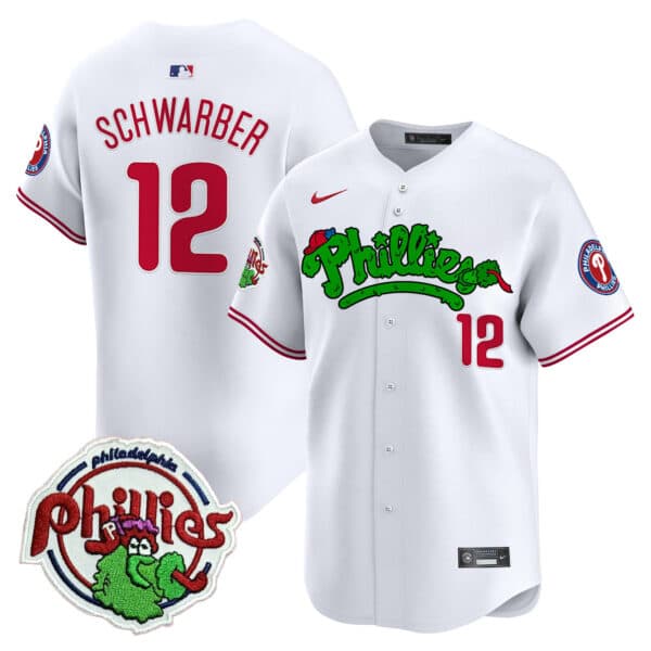 Phillies Phanatic Patch Vapor Premier   Limited Jersey V3- All Stitched  Schwarber 12