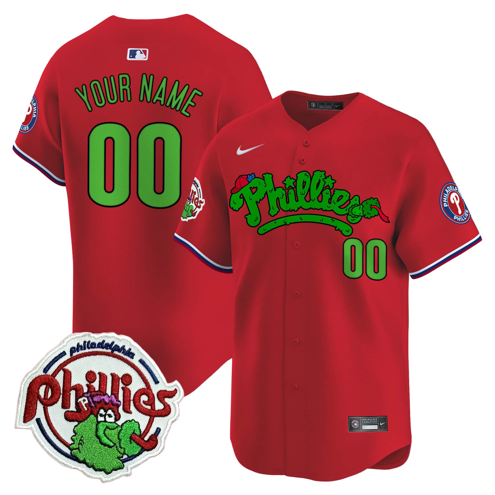 Phillies Phanatic Patch Vapor Premier  Limited Custom Jersey V2 – All Stitched