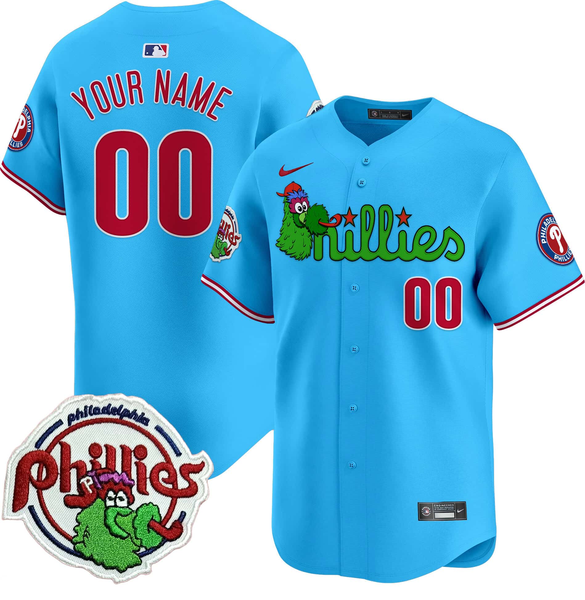Phillies Phanatic Patch Vapor Premier Limited Custom    Jersey V3 – All Stitched