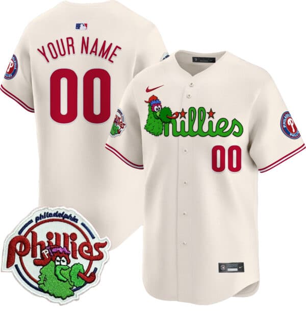 Phillies Phanatic Patch Vapor Premier Limited Custom Jersey V3 – All Stitched