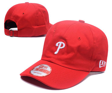 Phillies Team Logo Red Adjustable Hat LH