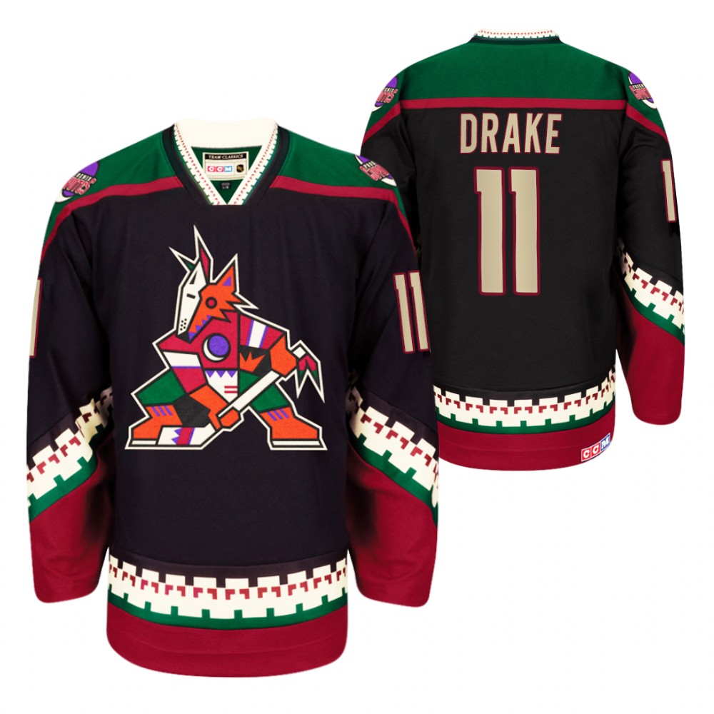 Phoenix Coyotes #11 Dallas Drake Black Heritage Vintage Jersey