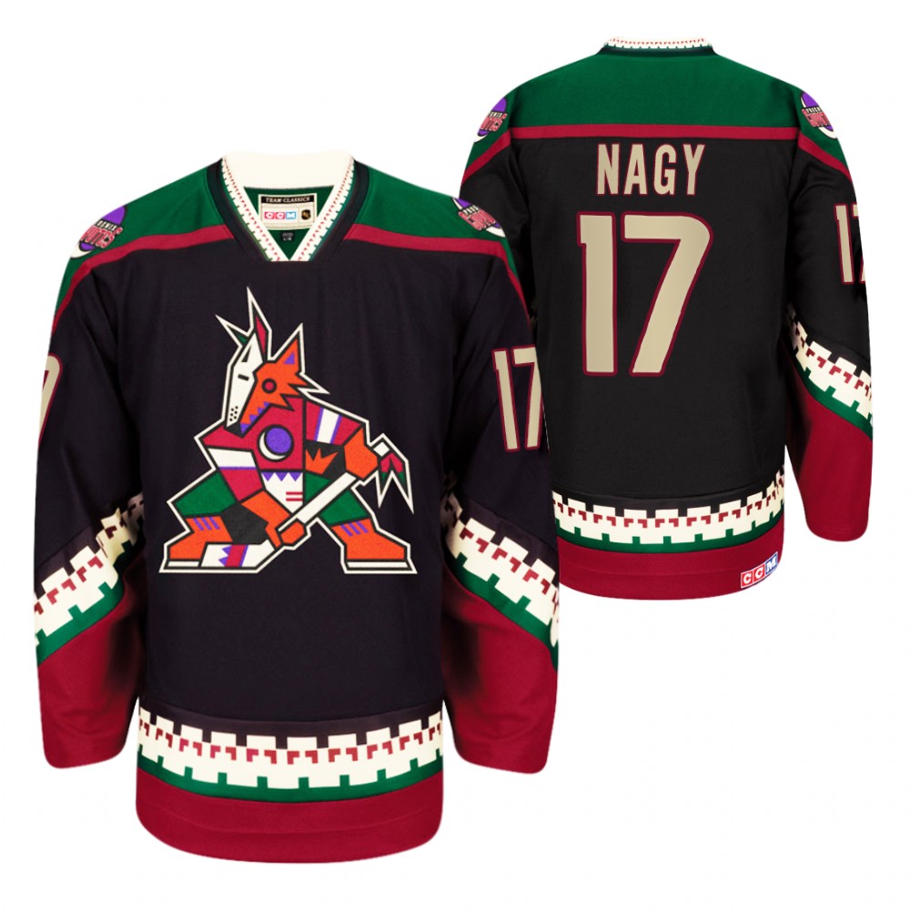 Phoenix Coyotes #17 Ladislav Nagy Black Heritage Vintage Jersey