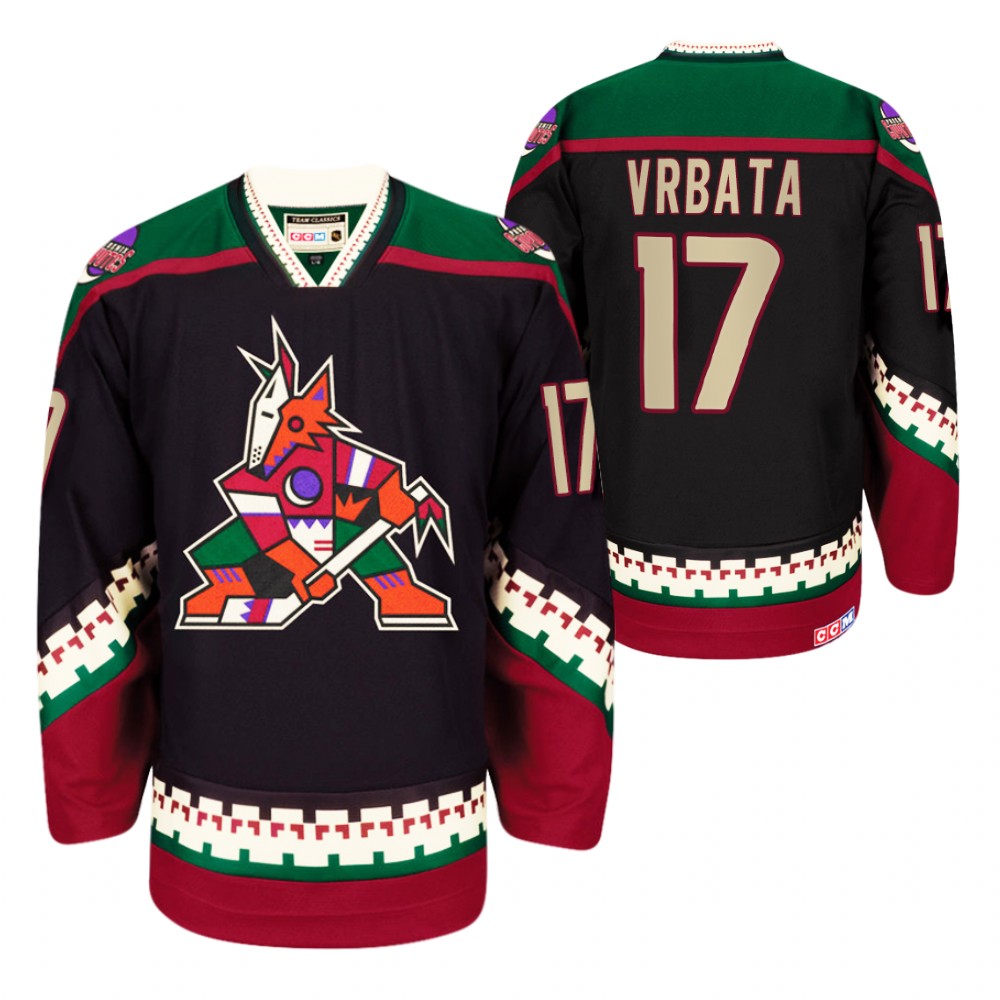 Phoenix Coyotes #17 Radim Vrbata Black Heritage Vintage Jersey