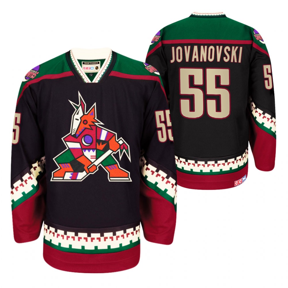 Phoenix Coyotes #55 Ed Jovanovski Black Heritage Vintage Jersey