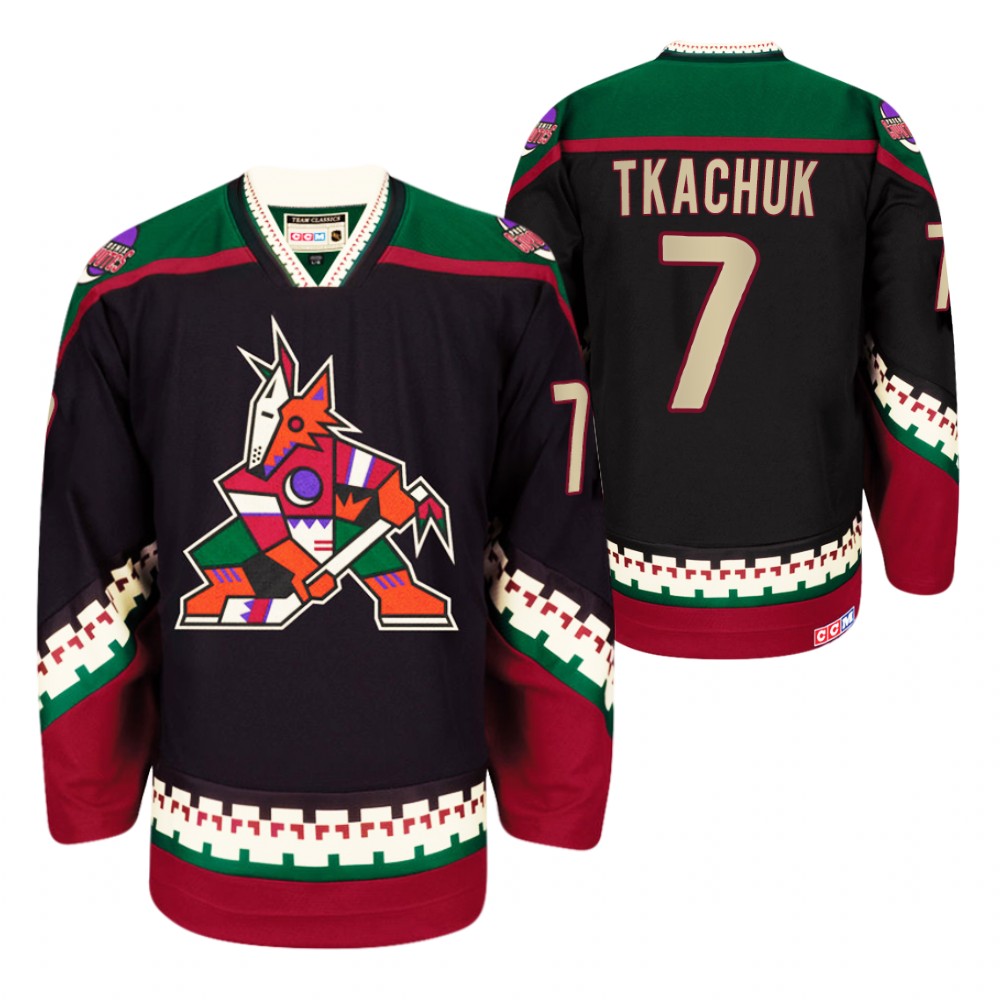 Phoenix Coyotes #7 Keith Tkachuk Black Heritage Vintage Jersey