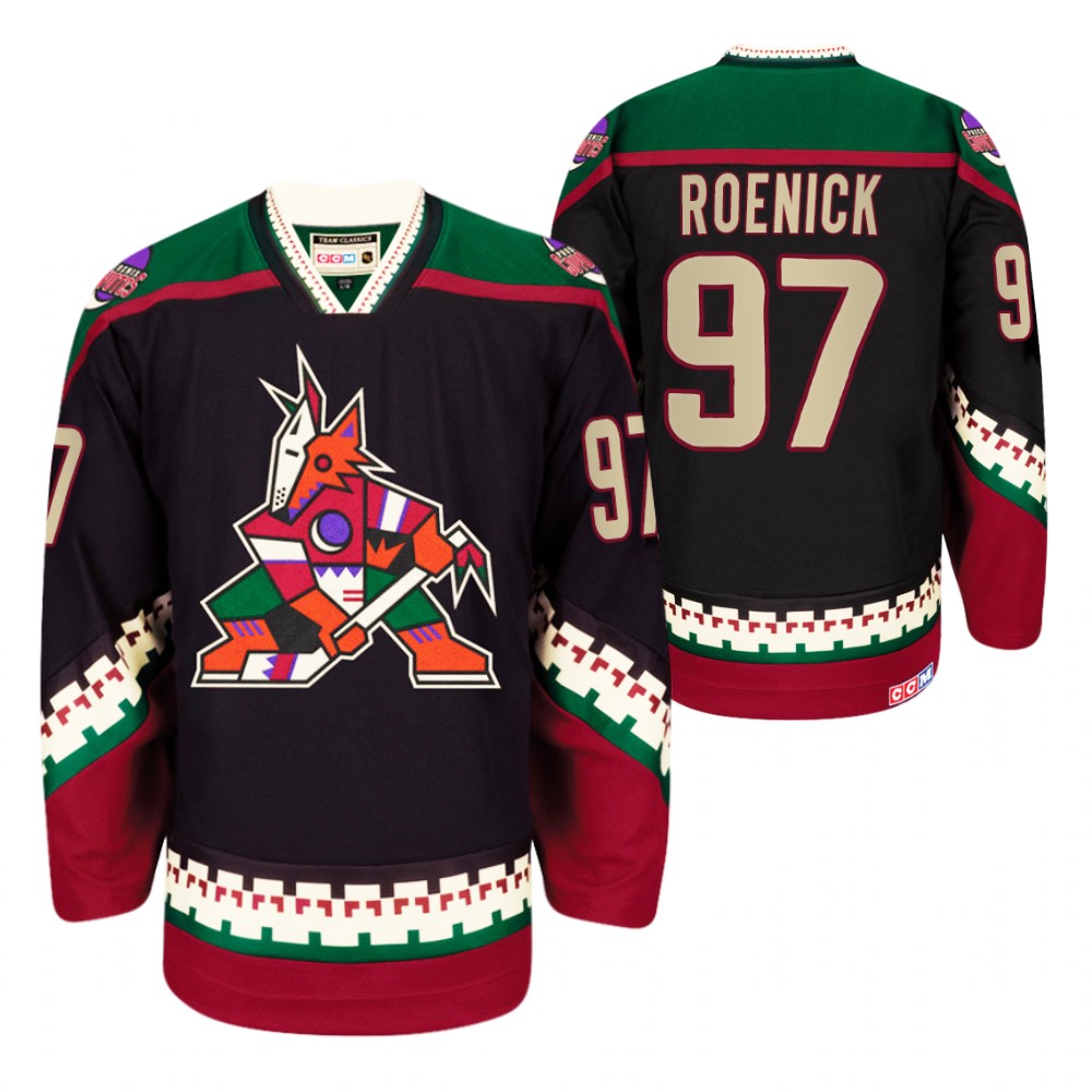 Phoenix Coyotes #97 Jeremy Roenick Black Heritage Vintage Jersey