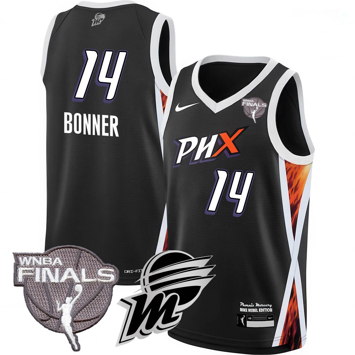 Phoenix Mercury 2025 WNBA Finals Jersey - All Stitched DeWanna Bonner - 14