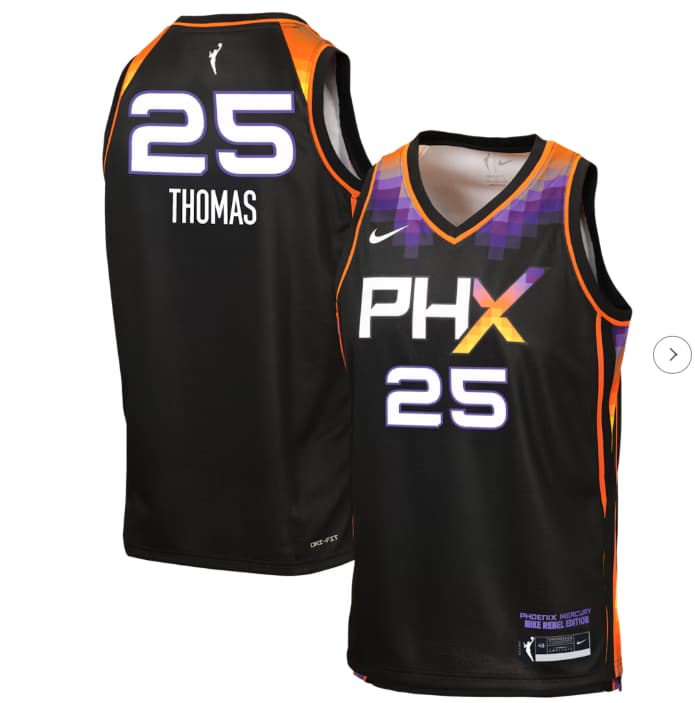 Phoenix Mercury Alyssa Thomas Nike Black Victory Jersey - Rebel Edition