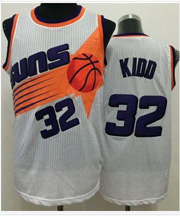 Phoenix Suns #32 Jason Kidd White Throwback Stitched NBA Jersey