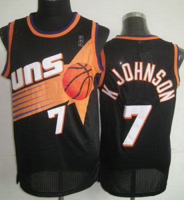 Phoenix Suns 7 Kevin Johnson Black Hardwood Classics Revolution 30 NBA Jerseys