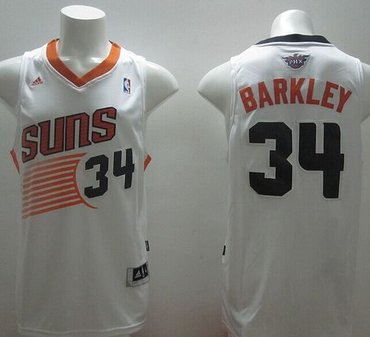 Phoenix Suns Jersey Revolution 30 Suns #34 Charles Barkley White Stitched NBA Jersey