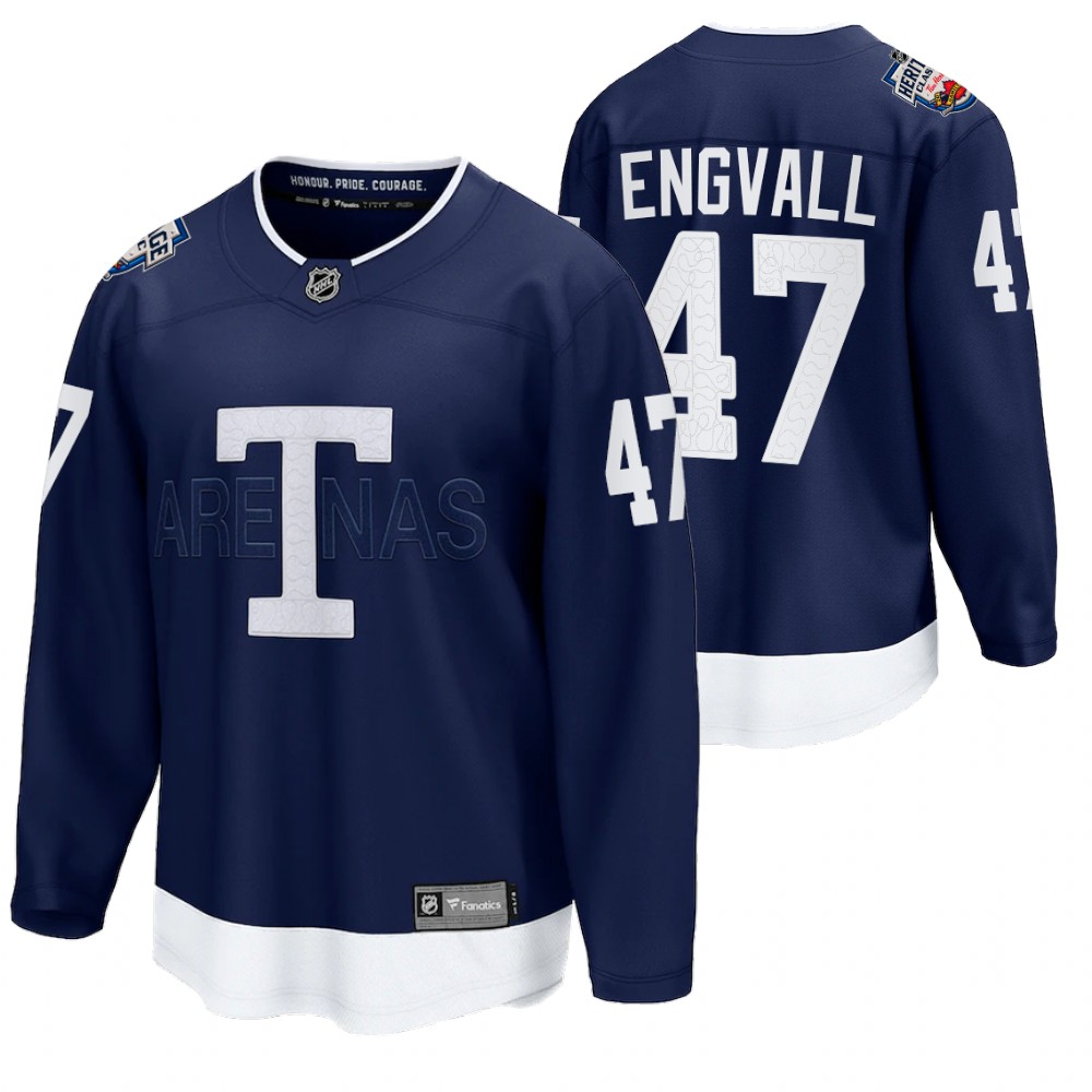 Pierre Engvall Toronto Maple Leafs 2022 Heritage Classic Navy Jersey