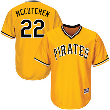 Pirates #22 Andrew McCutchen Gold Cool Base Stitched Youth MLB Jersey