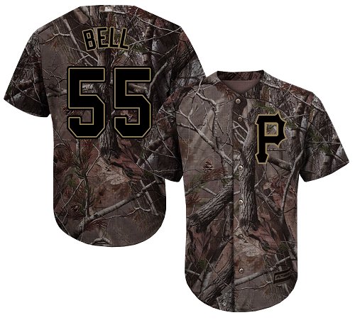 Pirates #55 Josh Bell Camo Realtree Collection Cool Base Stitched Baseball Jersey