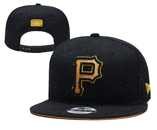 Pirates Team Gold Logo Black Adjustable Hat YD