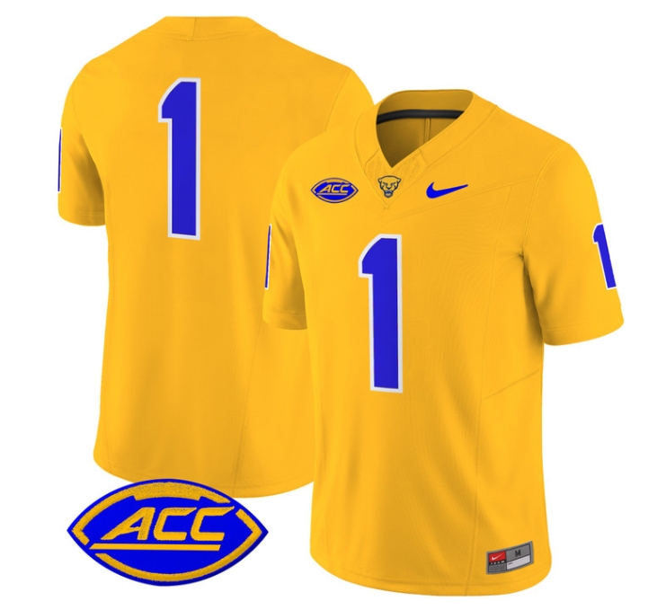 Pittsburgh Panthers 2024 Vapor Limited Football Jersey - All Stitched  GOLD #1 No Name