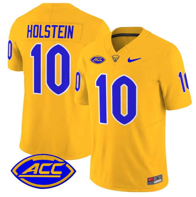Pittsburgh Panthers 2024 Vapor Limited Football Jersey - All Stitched  GOLD #10 ELI HOLSTEIN