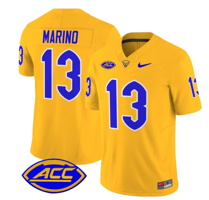 Pittsburgh Panthers 2024 Vapor Limited Football Jersey - All Stitched  GOLD #13 DAN MARINO