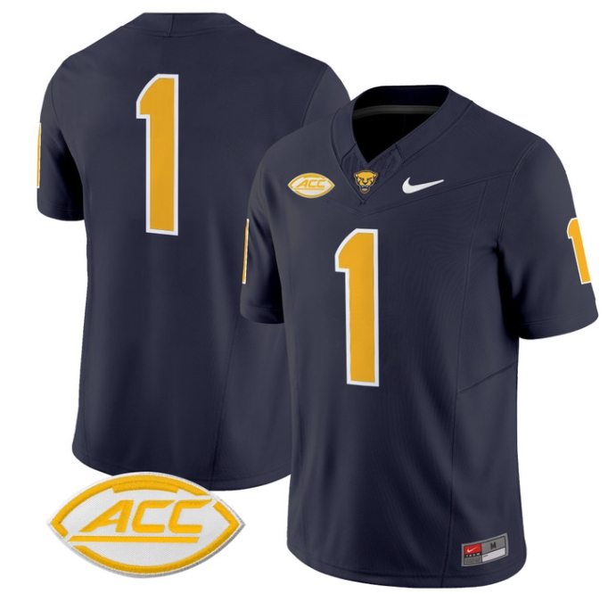 Pittsburgh Panthers 2024 Vapor Limited Football Jersey - All Stitched  NAVY #1 No Name