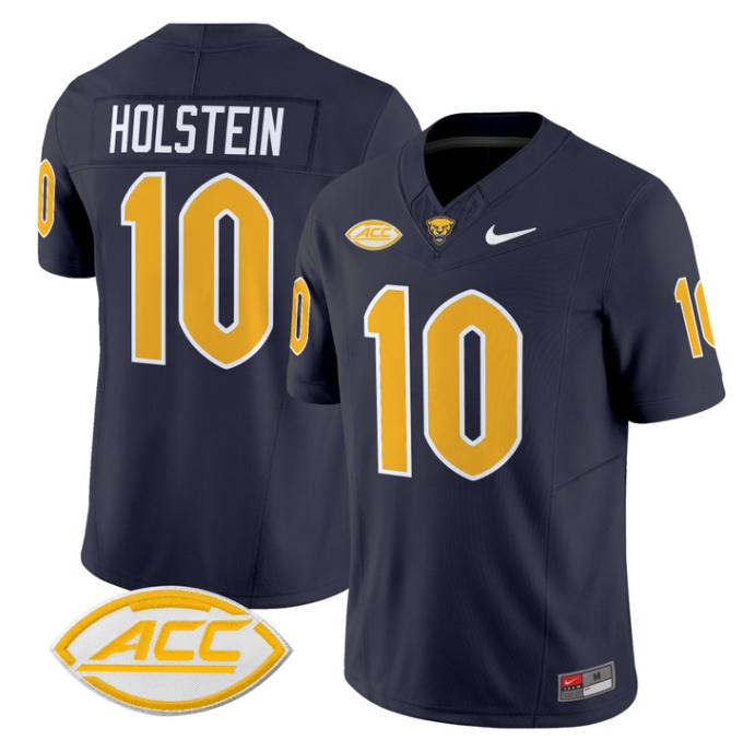Pittsburgh Panthers 2024 Vapor Limited Football Jersey - All Stitched  NAVY #10 ELI HOLSTEIN