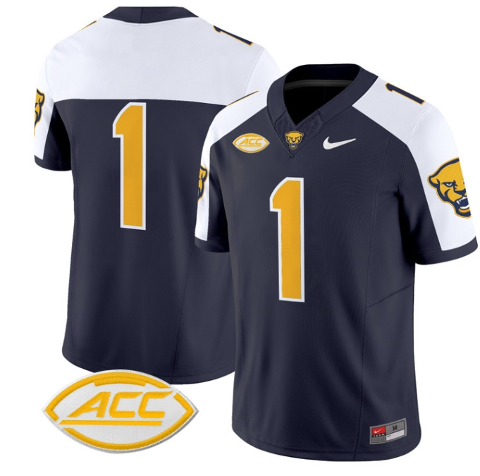 Pittsburgh Panthers 2024 Vapor Limited Football Jersey - All Stitched  NAVY ALTERNATE #1 No Name