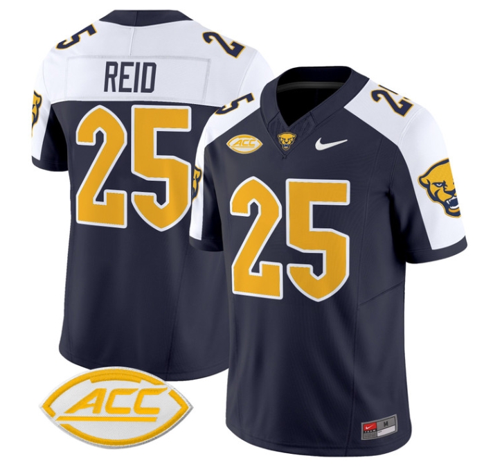 Pittsburgh Panthers 2024 Vapor Limited Football Jersey - All Stitched  NAVY ALTERNATE #25 DESMOND REID